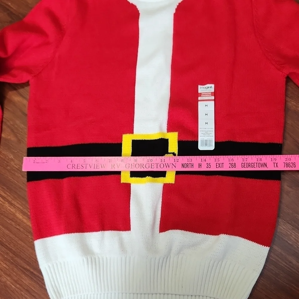 Ugly Christmas Sweater Santa Medium Red White